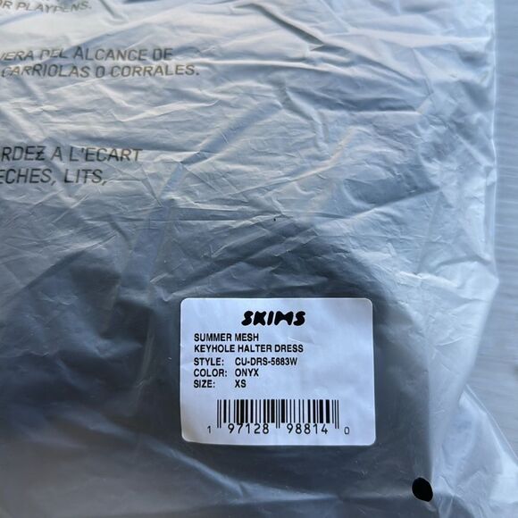 SKIMS Summer Mesh Keyhole Halter‎ Dres Onyx size XS NWT in packaging - Picture 6 of 6